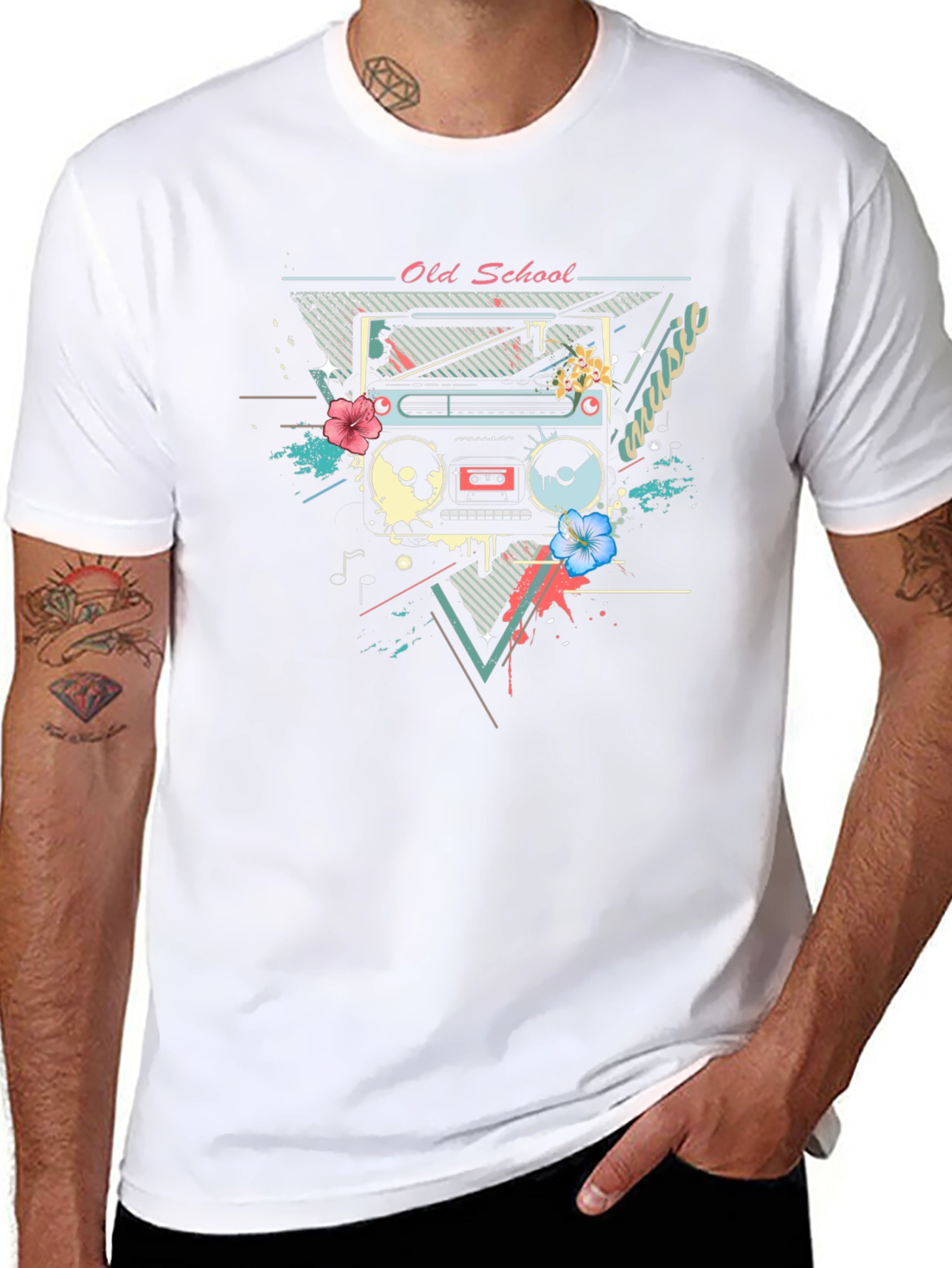 Retro Boombox Graphic T-Shirt - Old School Music Tee