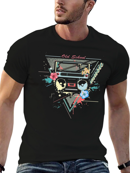 Retro Boombox Graphic T-Shirt - Old School Music Tee