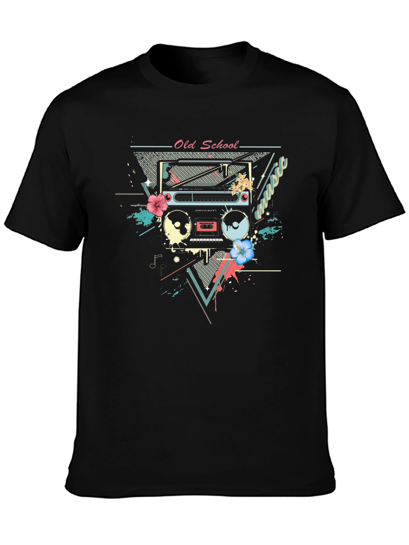Retro Boombox Graphic T-Shirt - Old School Music Tee