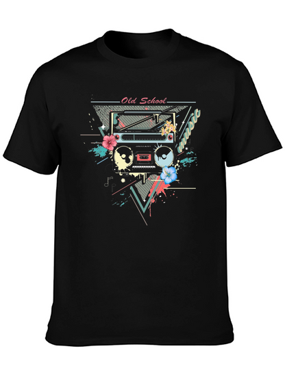 Retro Boombox Graphic T-Shirt - Old School Music Tee