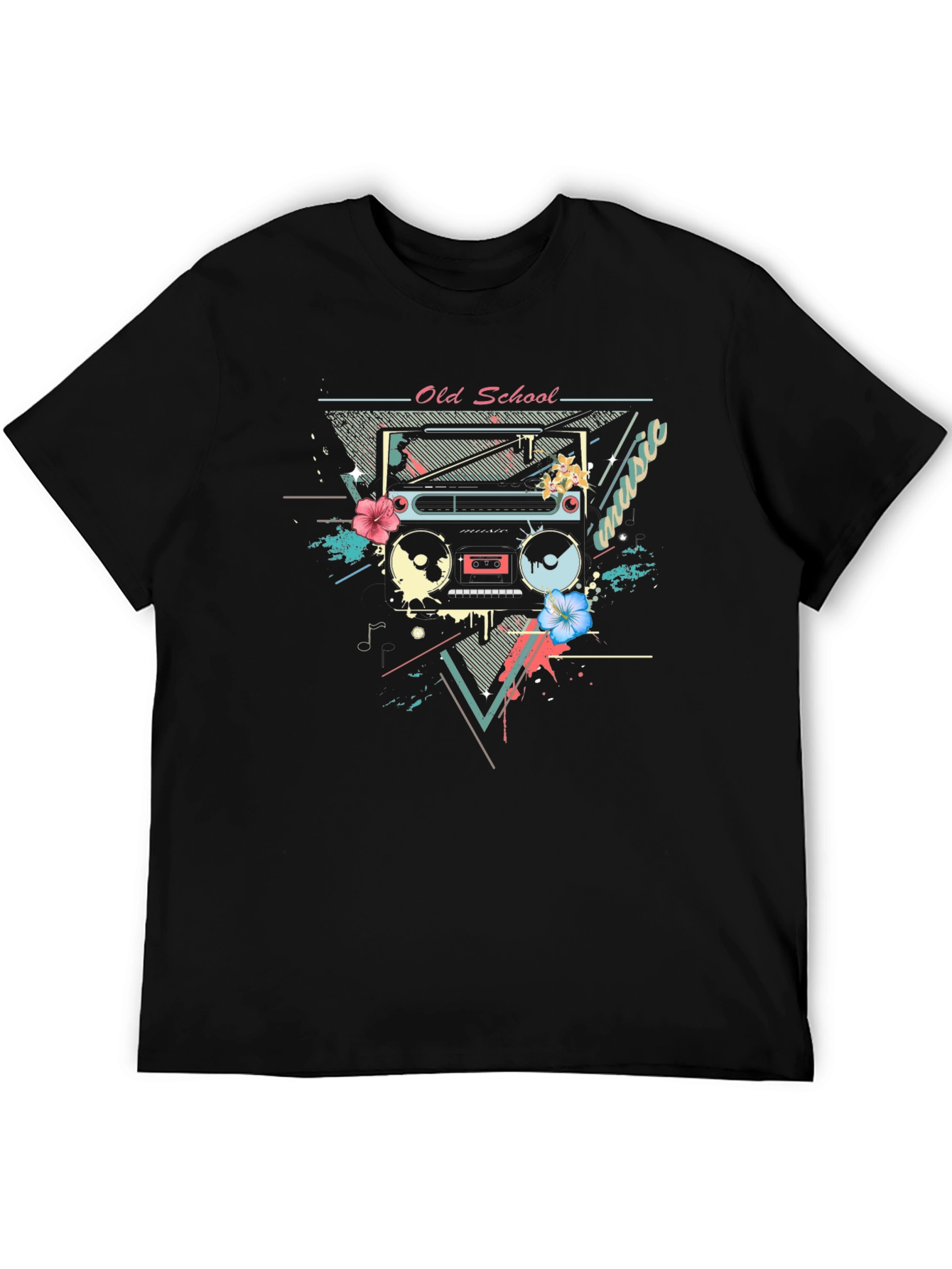 Retro Boombox Graphic T-Shirt - Old School Music Tee