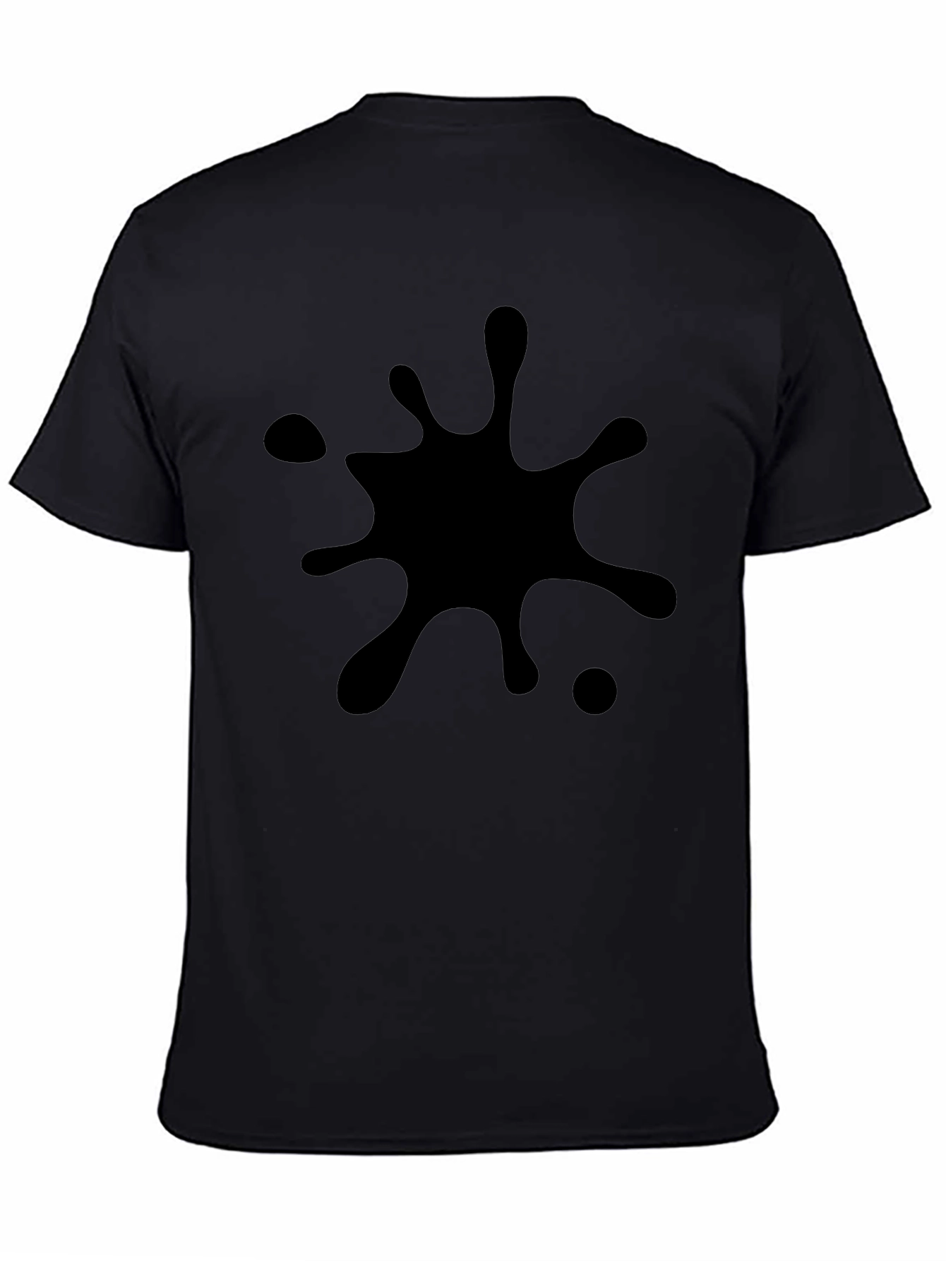 Black Splatter Print T-Shirt - Casual Style