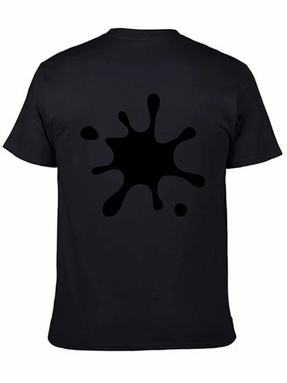 Black Splatter Print T-Shirt - Casual Style