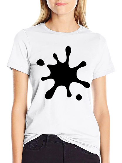 Black Splatter Print T-Shirt - Casual Style