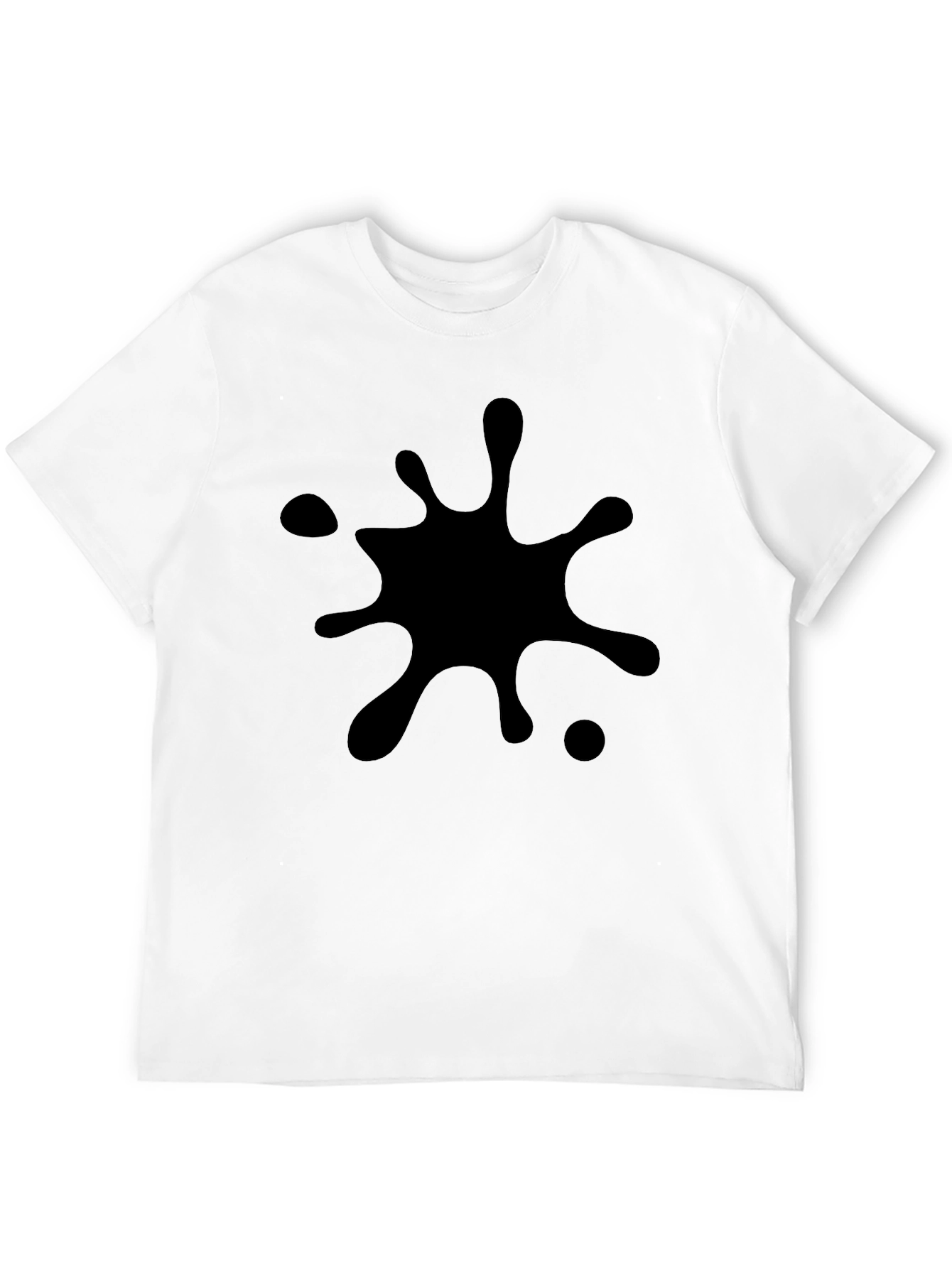Black Splatter Print T-Shirt - Casual Style
