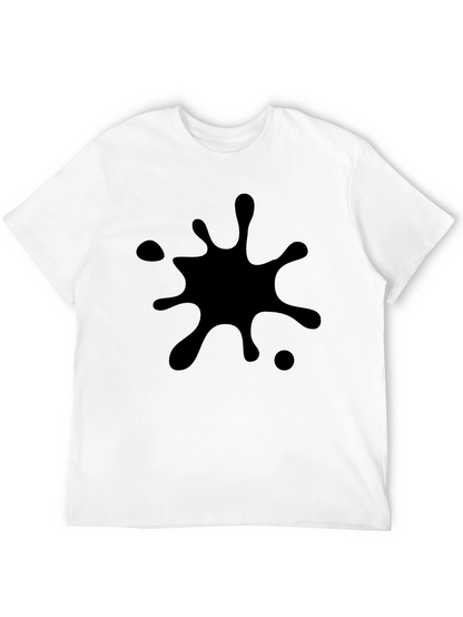 Black Splatter Print T-Shirt - Casual Style