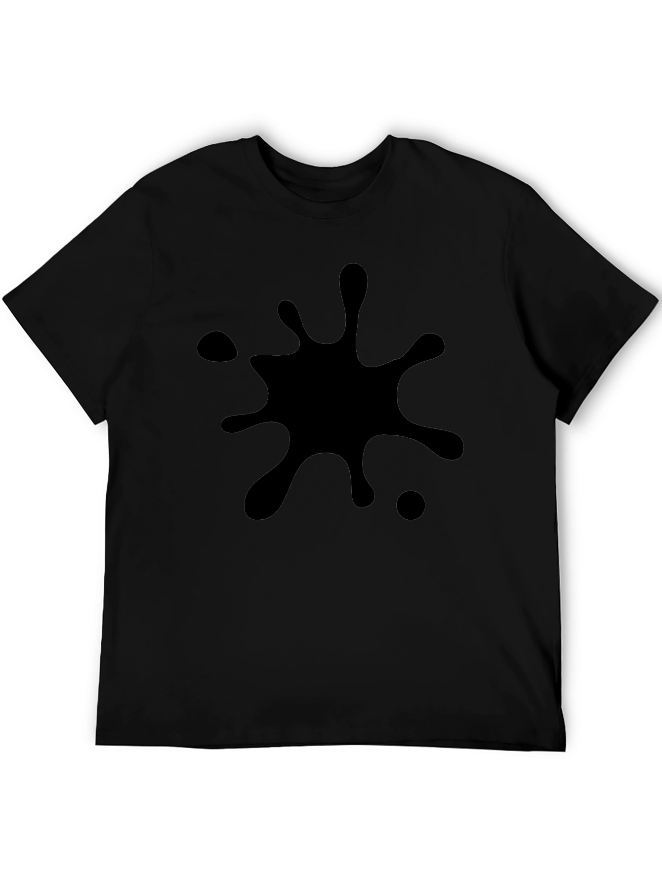 Black Splatter Print T-Shirt - Casual Style