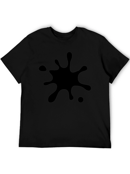 Black Splatter Print T-Shirt - Casual Style