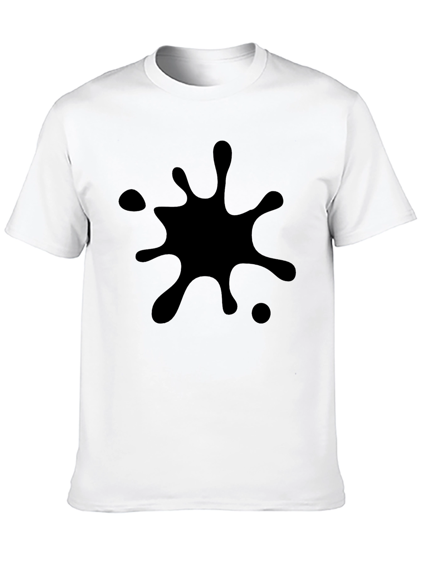 Black Splatter Print T-Shirt - Casual Style