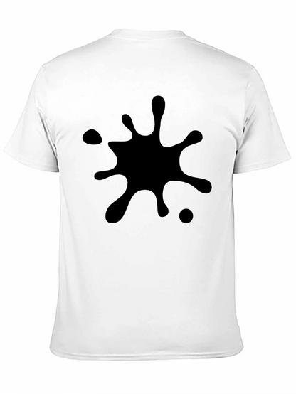 Black Splatter Print T-Shirt - Casual Style
