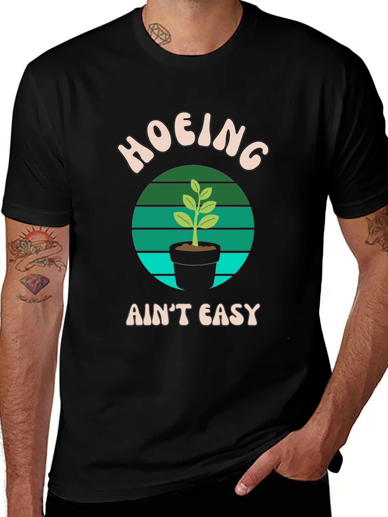 Hoing Aint Easy Black T-Shirt