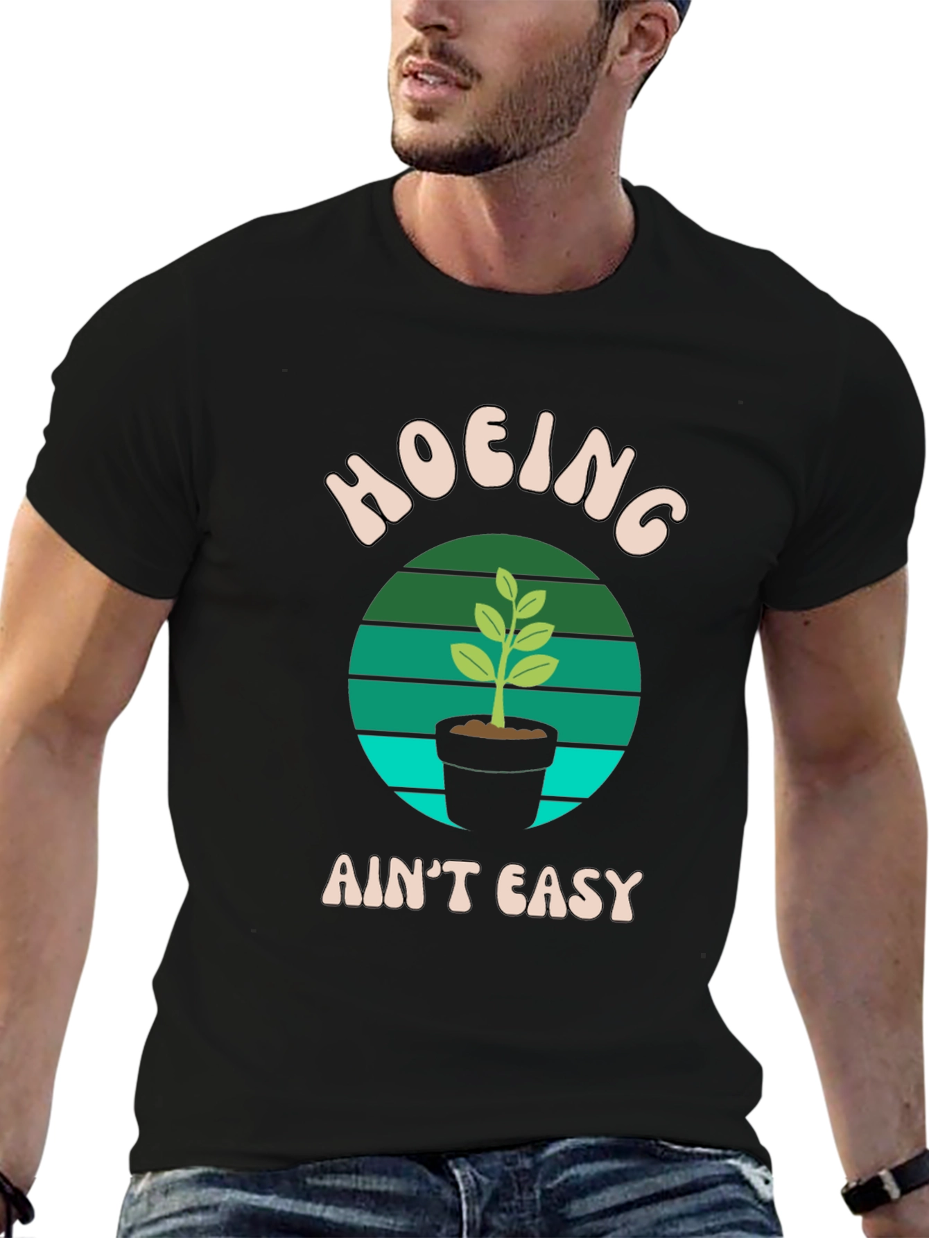 Hoing Aint Easy Black T-Shirt