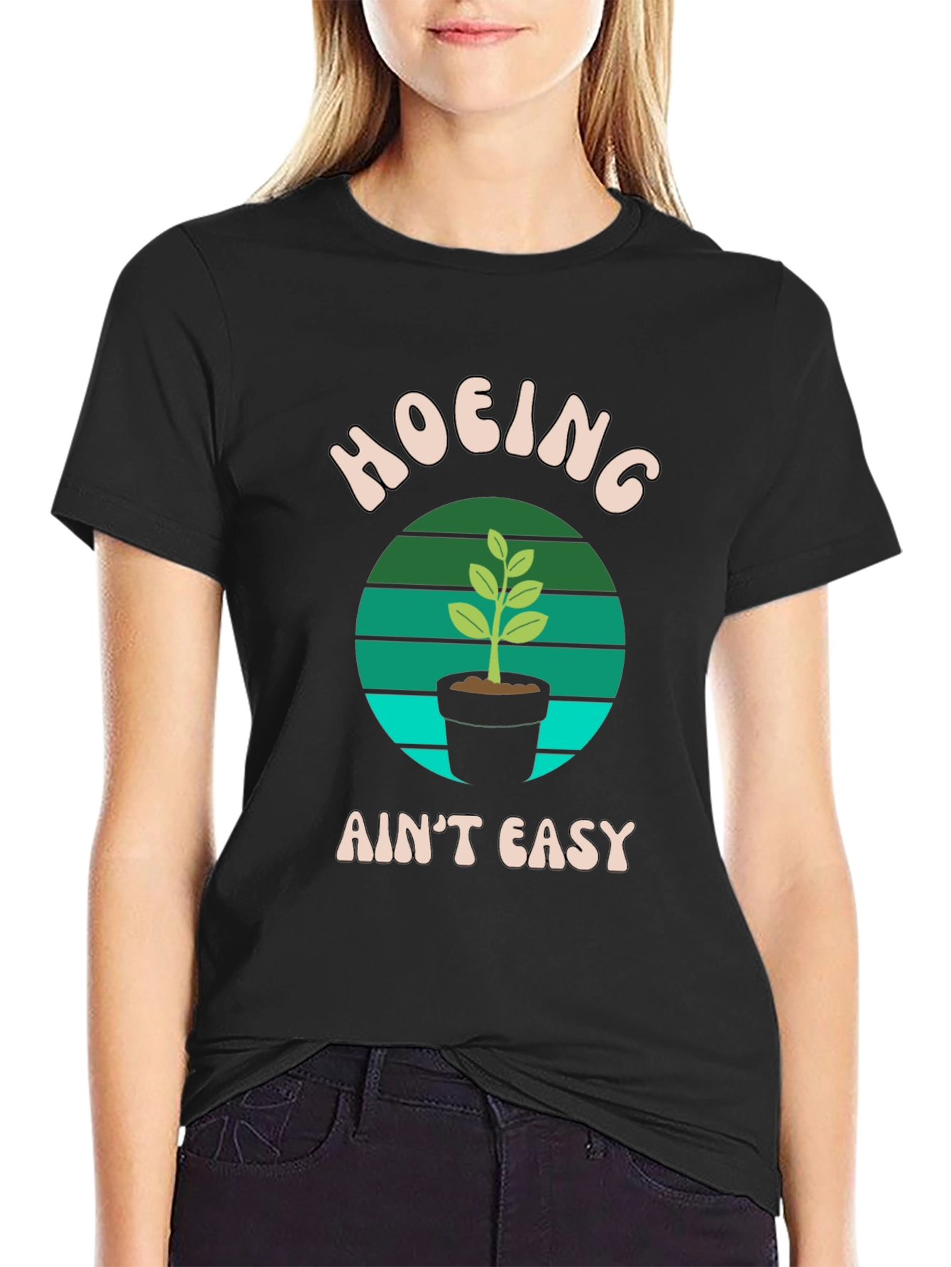 Hoing Aint Easy Black T-Shirt