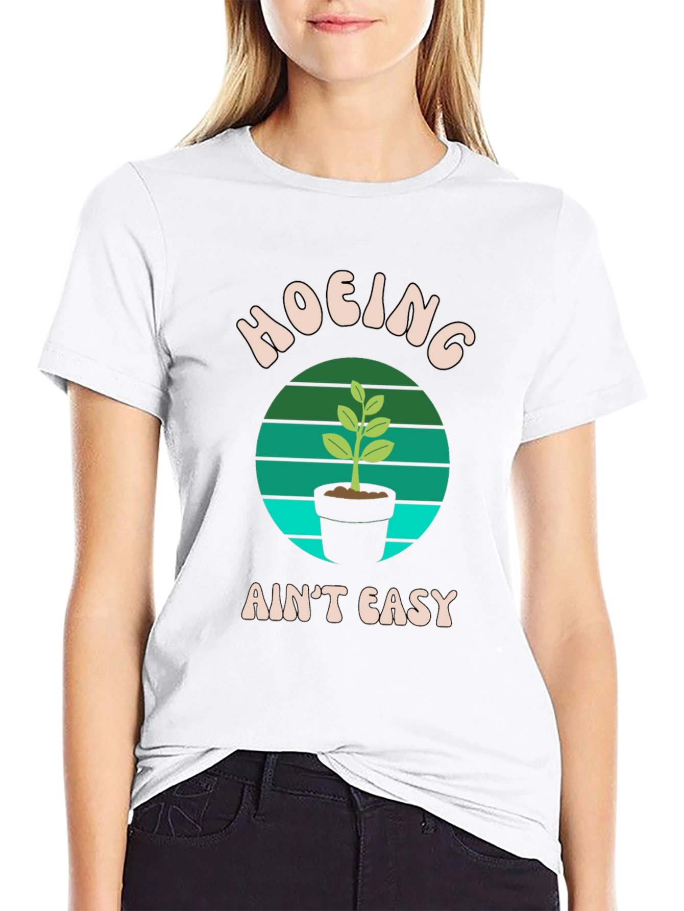 Hoing Aint Easy Black T-Shirt
