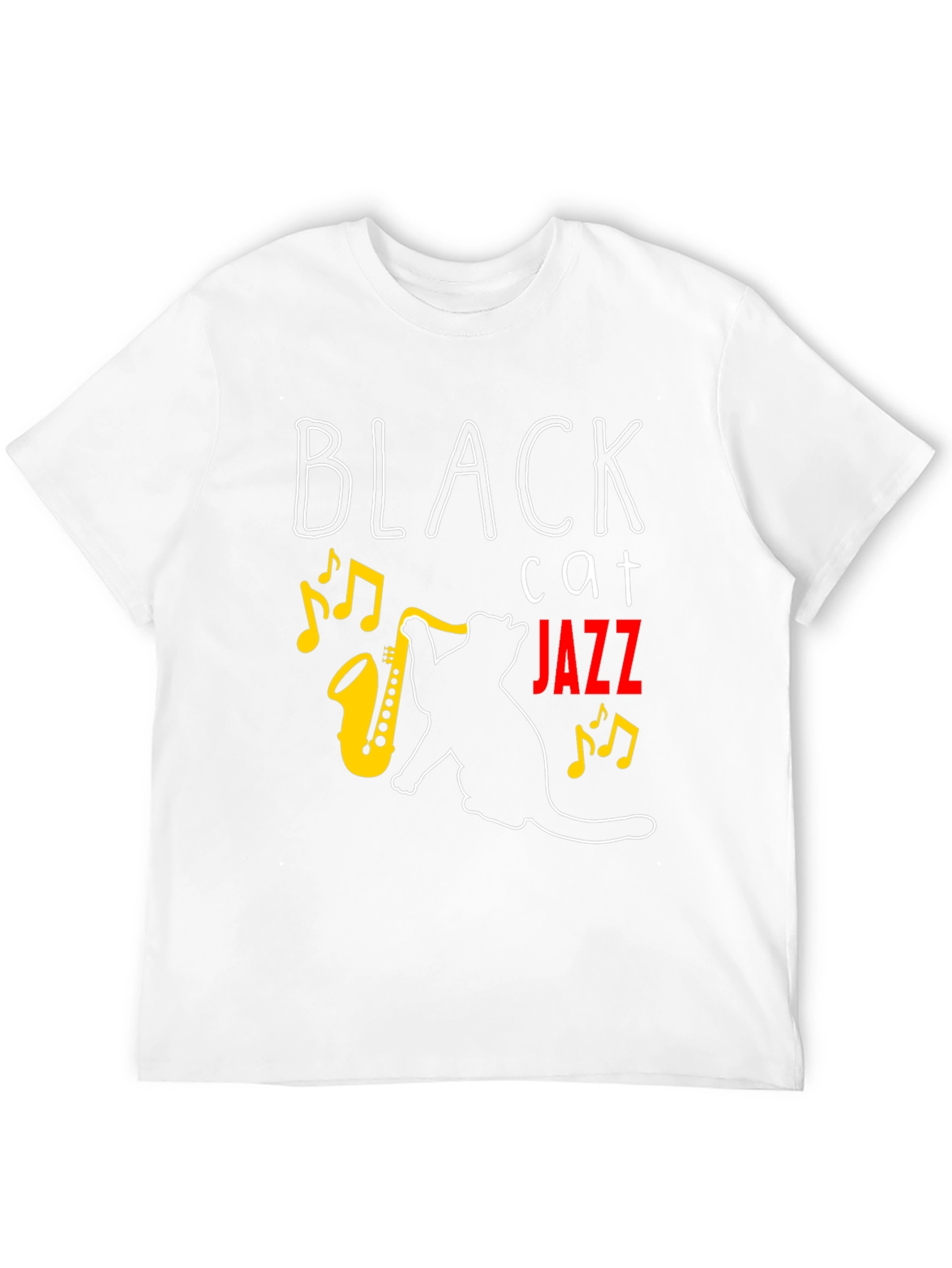 Black Cat Jazz Music T-Shirt
