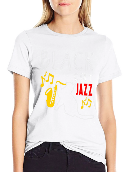 Black Cat Jazz Music T-Shirt