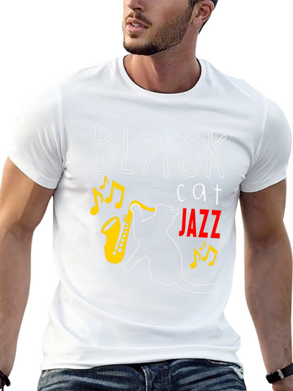 Black Cat Jazz Music T-Shirt