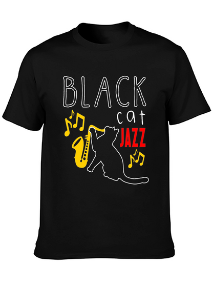 Black Cat Jazz Music T-Shirt