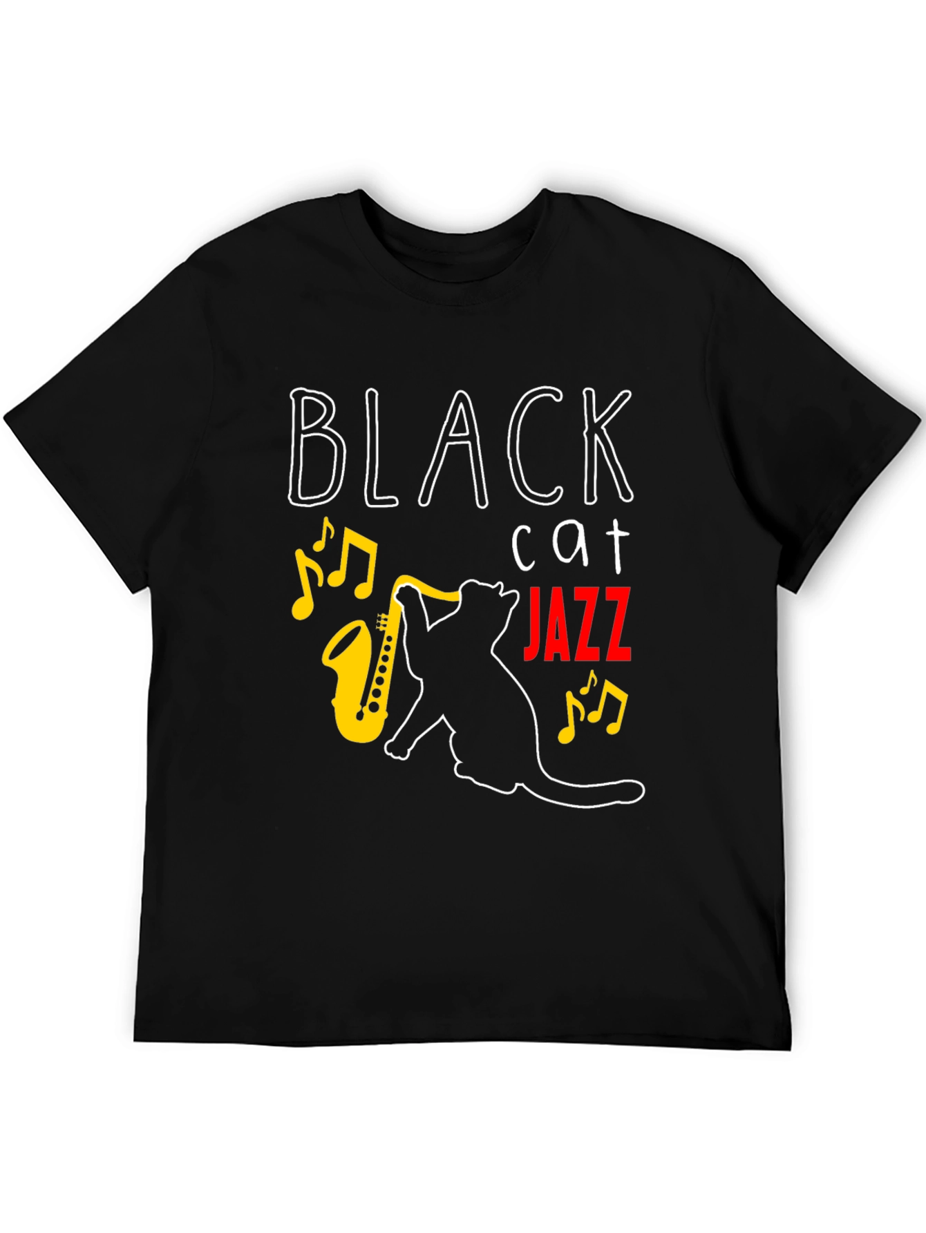 Black Cat Jazz Music T-Shirt