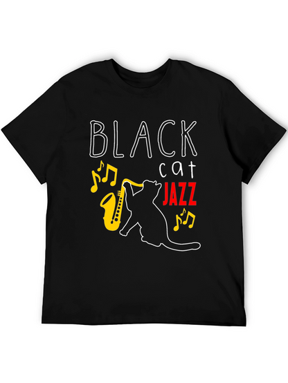 Black Cat Jazz Music T-Shirt