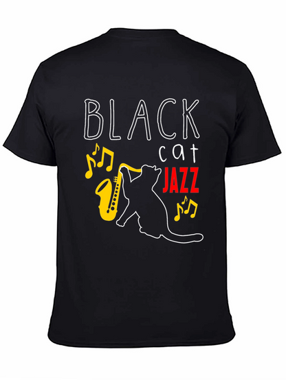 Black Cat Jazz Music T-Shirt