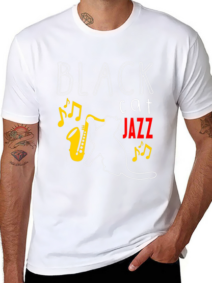 Black Cat Jazz Music T-Shirt