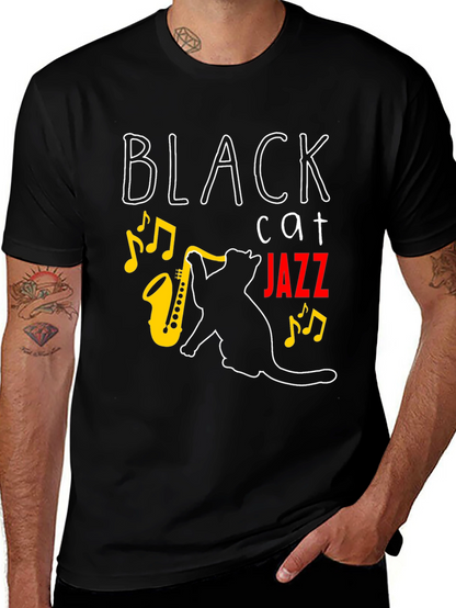 Black Cat Jazz Music T-Shirt