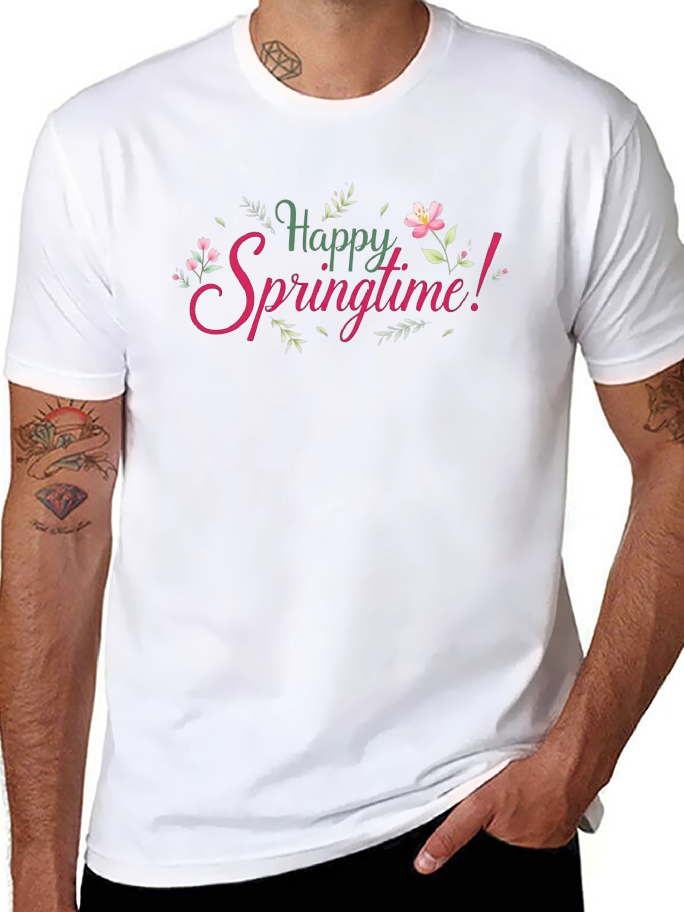 Happy Springtime Graphic Tee - Black