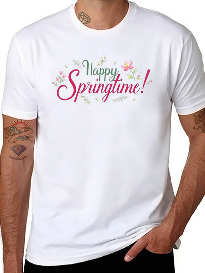Happy Springtime Graphic Tee - Black