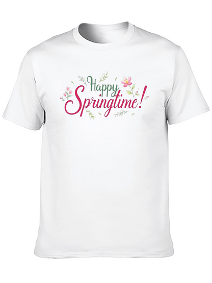 Happy Springtime Graphic Tee - Black