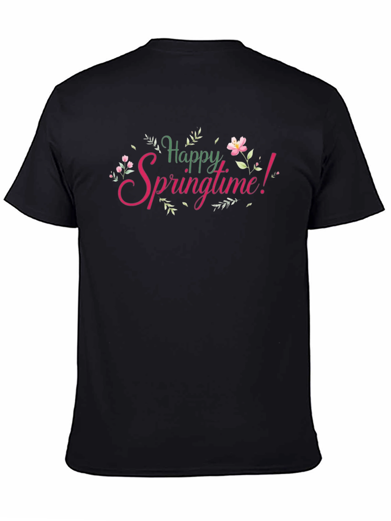 Happy Springtime Graphic Tee - Black