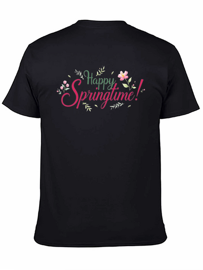 Happy Springtime Graphic Tee - Black