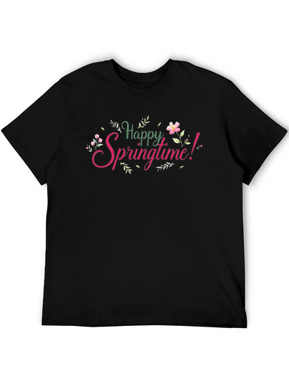 Happy Springtime Graphic Tee - Black