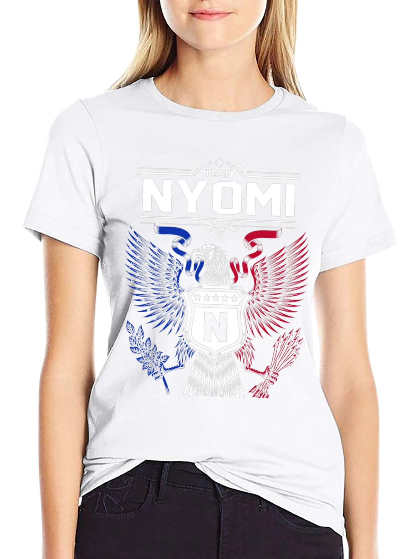Team Nyomi Graphic T-Shirt - Patriotic Eagle Design