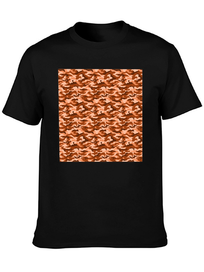Black Tee with Camouflage Print