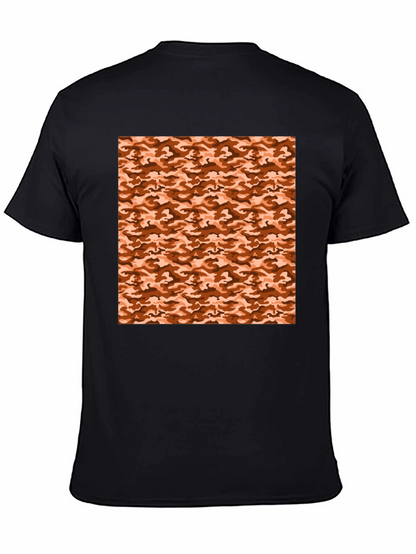 Black Tee with Camouflage Print