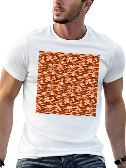 Black Tee with Camouflage Print