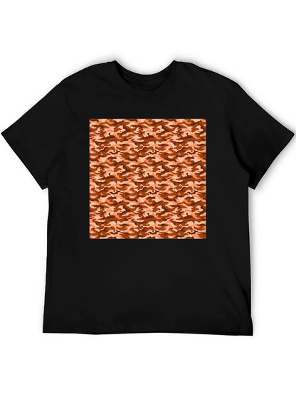 Black Tee with Camouflage Print