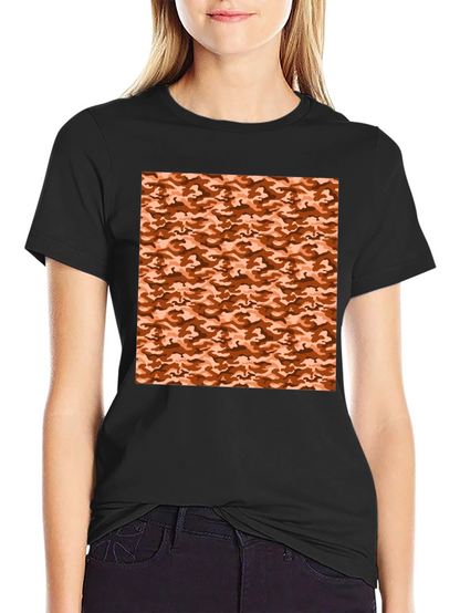 Black Tee with Camouflage Print