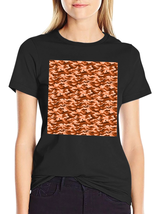 Black Tee with Camouflage Print